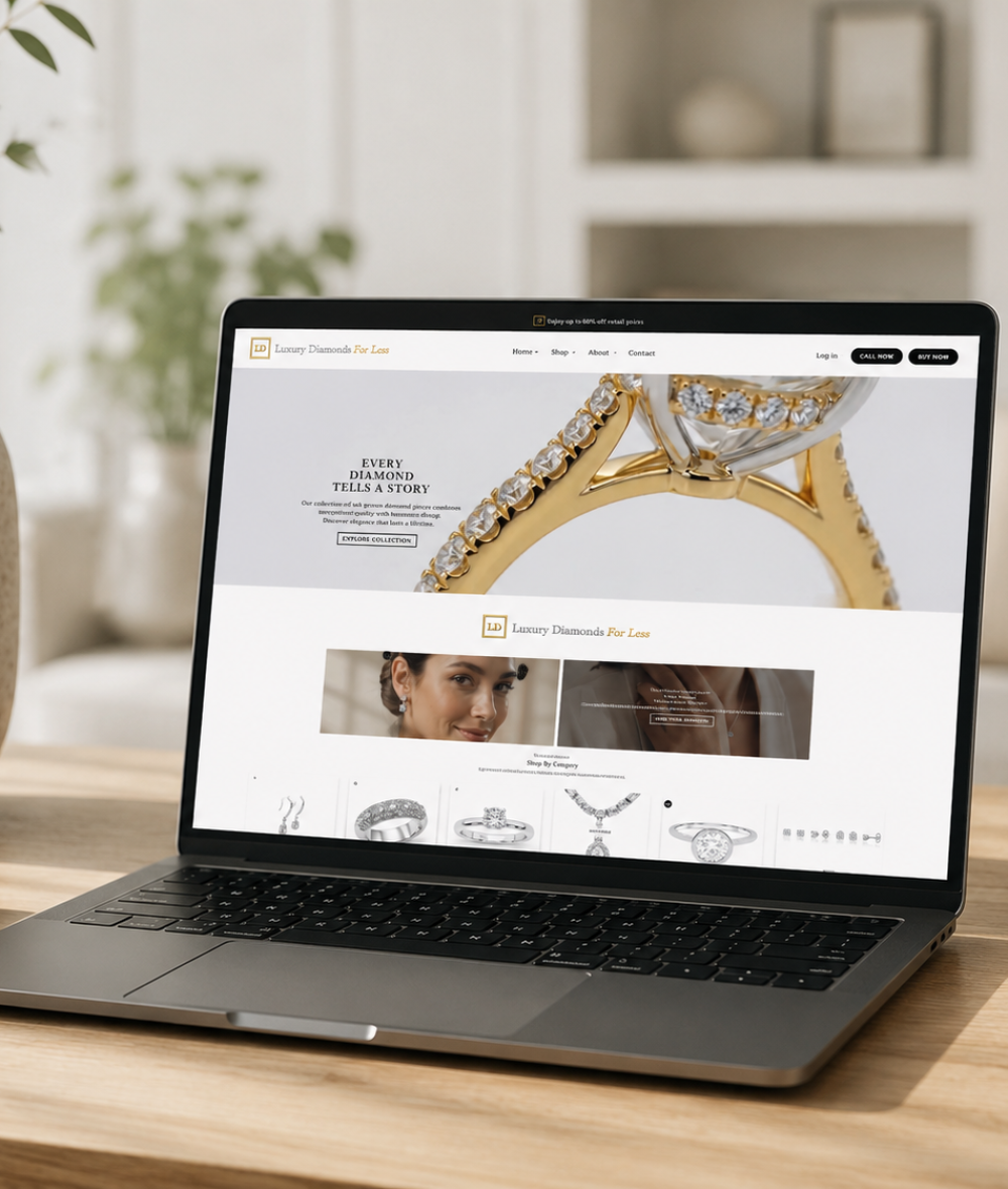 Luxury Diamonds Laptop Workspace