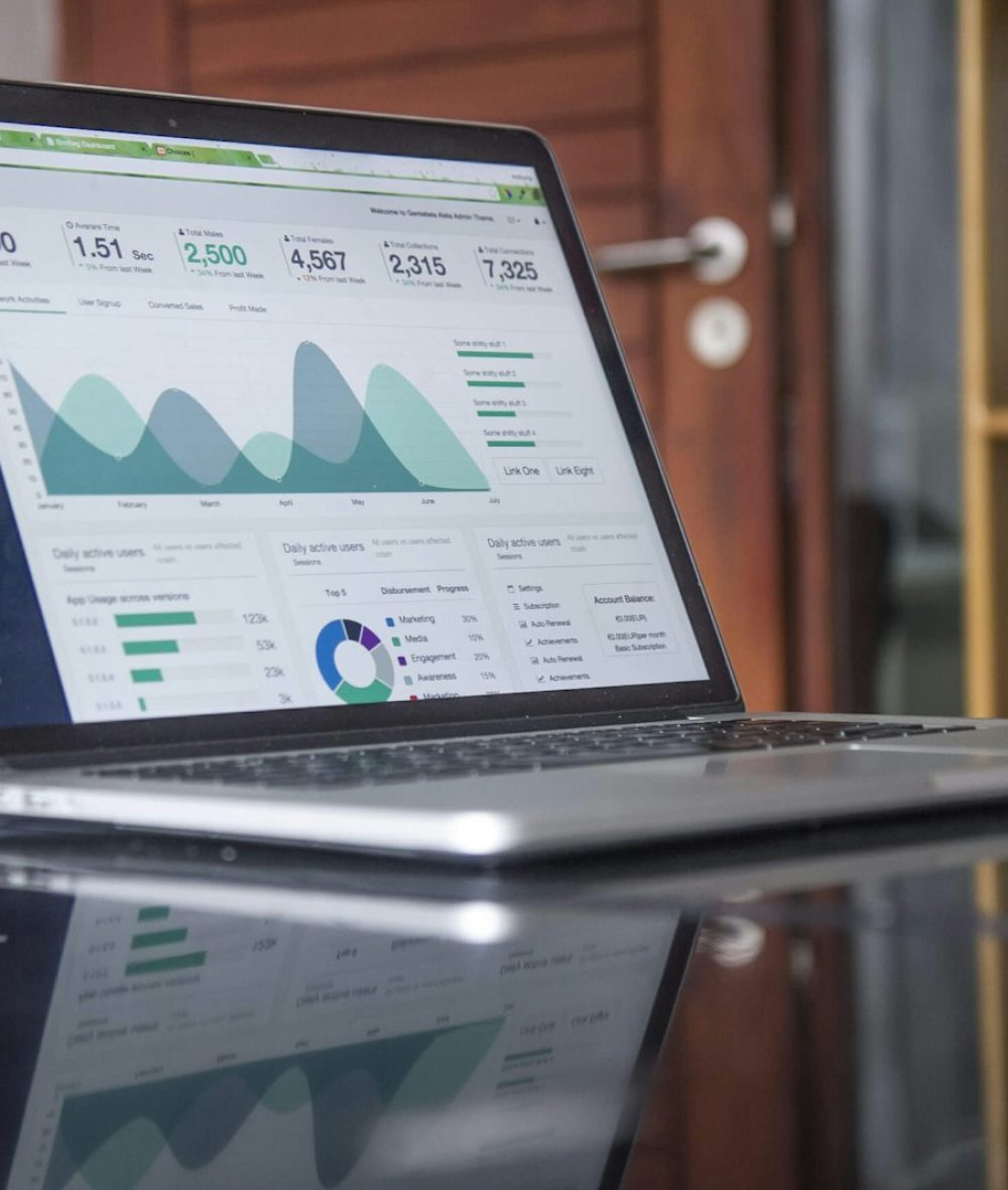 Marketing performance dashboard open on a laptop